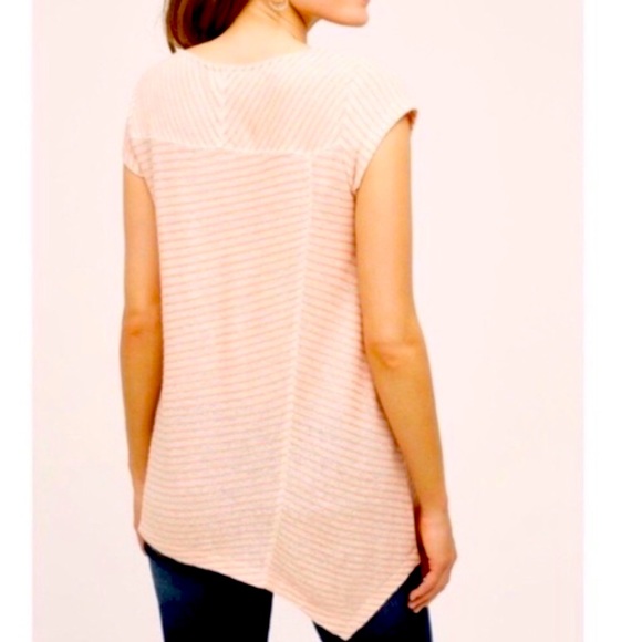 Anthropologie Meadow Rue Striped Asymmetrical Tee - Picture 2 of 7